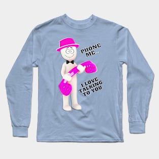 Phone me... I love talking to you - pinkish hat & phone Long Sleeve T-Shirt